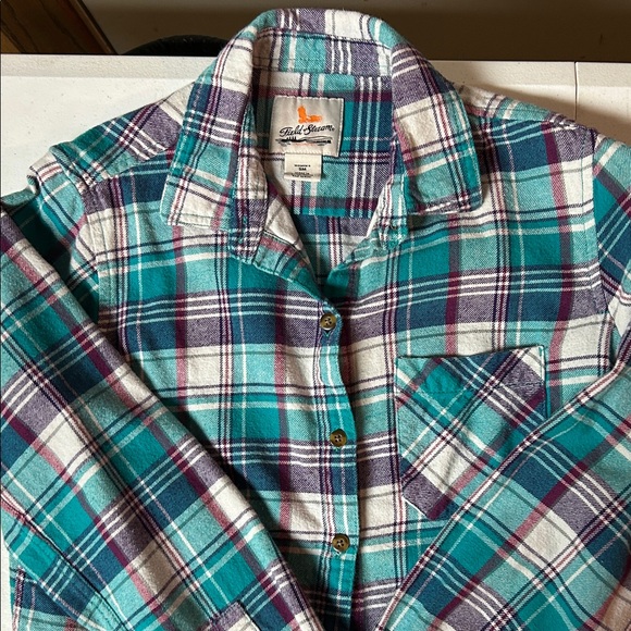 Field & Stream Tops - Field & Stream Teal and Purple Plaid Flannel Shirt